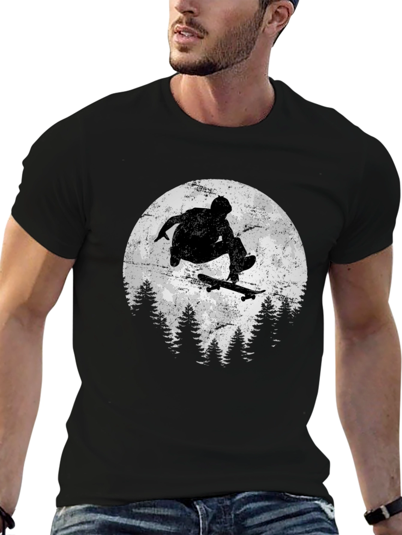Skateboarding Silhouette Graphic Tee