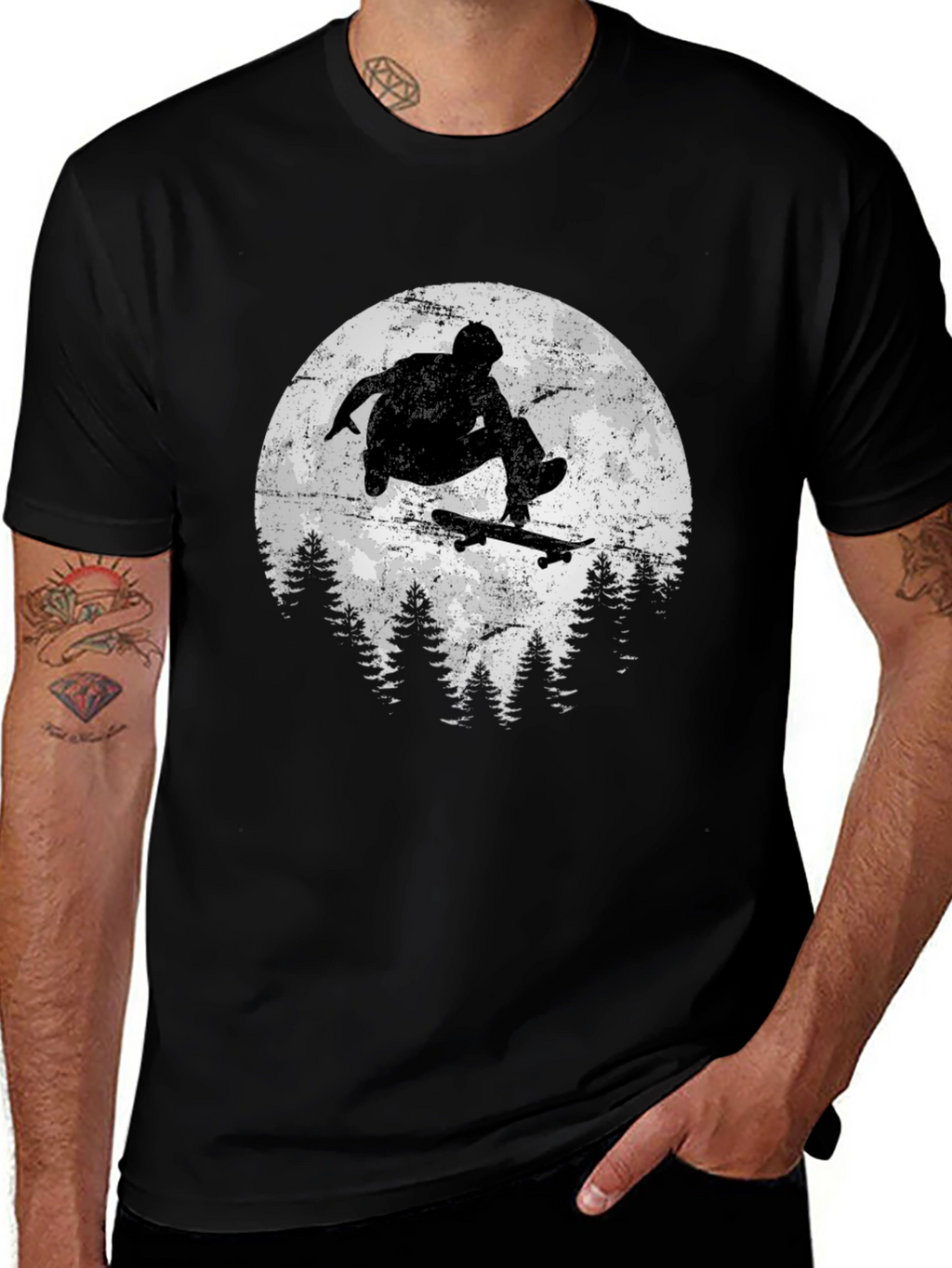 Skateboarding Silhouette Graphic Tee