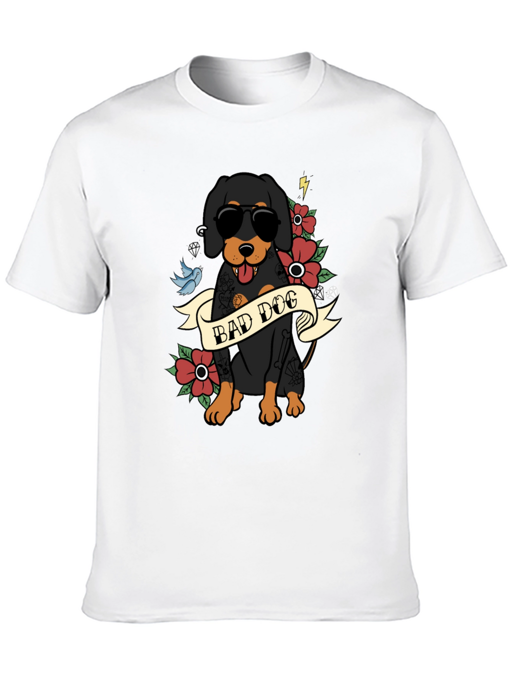 Bad Dog T-Shirt with Tattoo Style Graphic