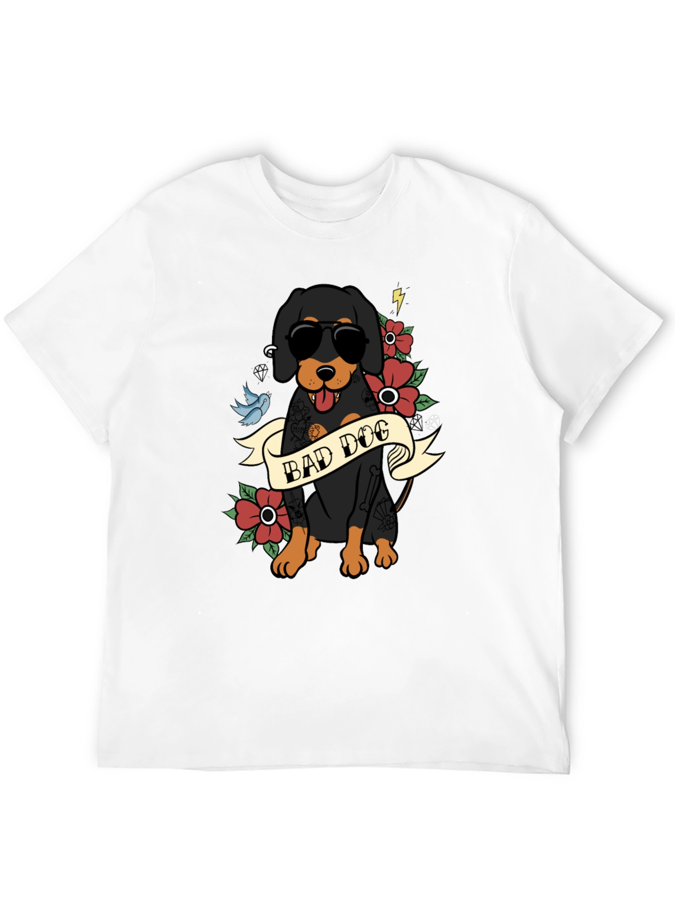 Bad Dog T-Shirt with Tattoo Style Graphic