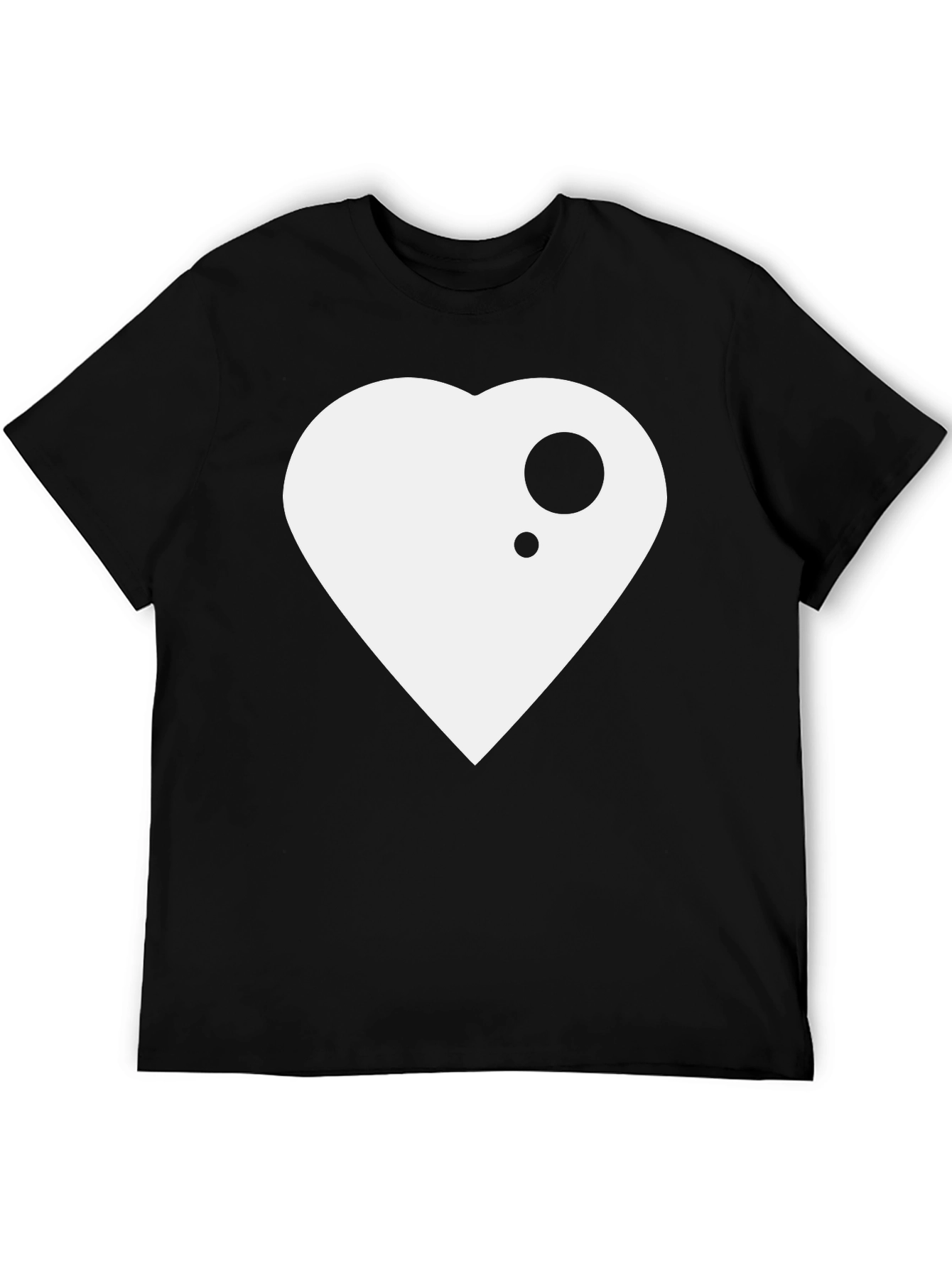 Modern Heart Graphic Black T-Shirt