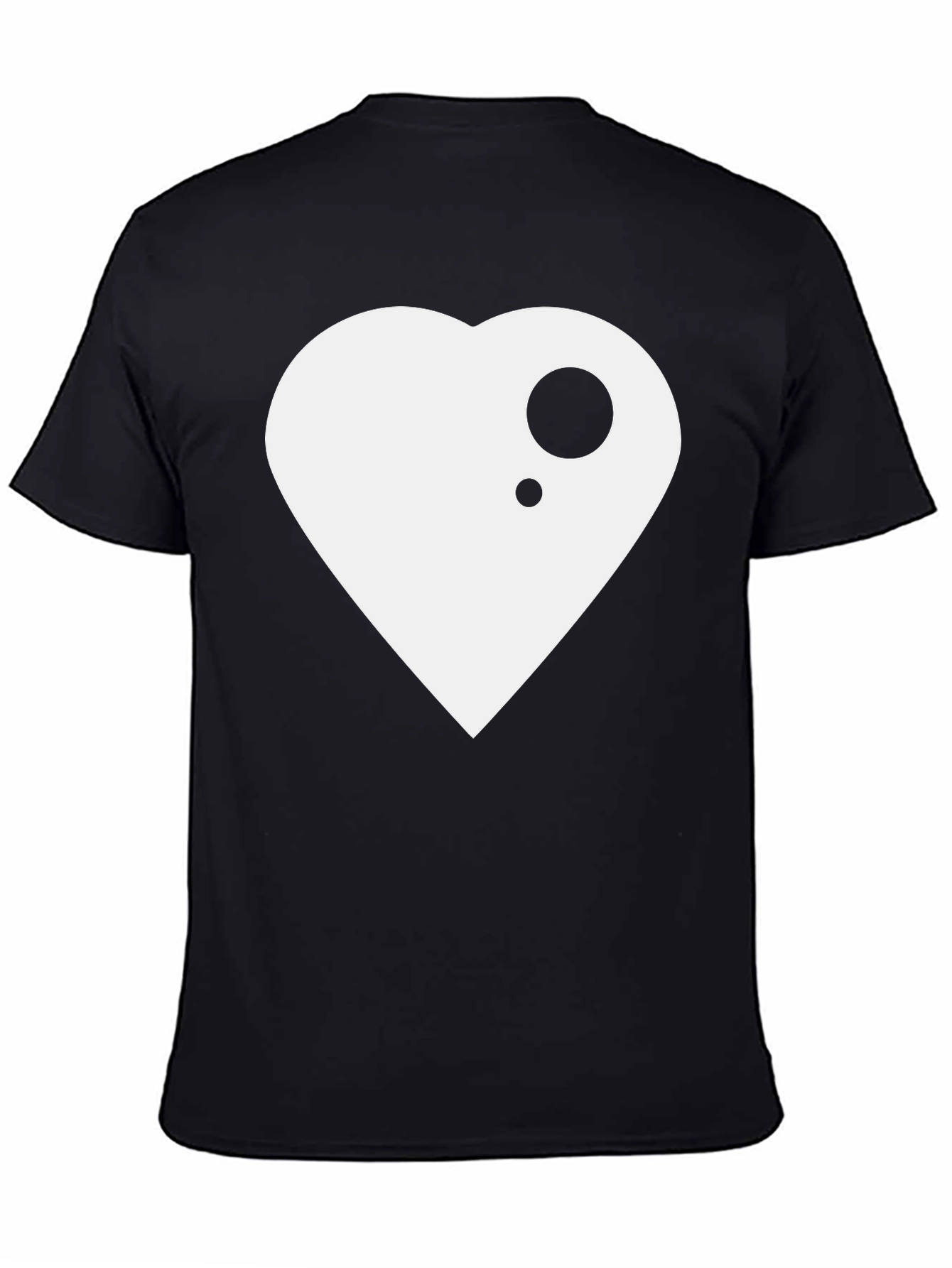 Modern Heart Graphic Black T-Shirt