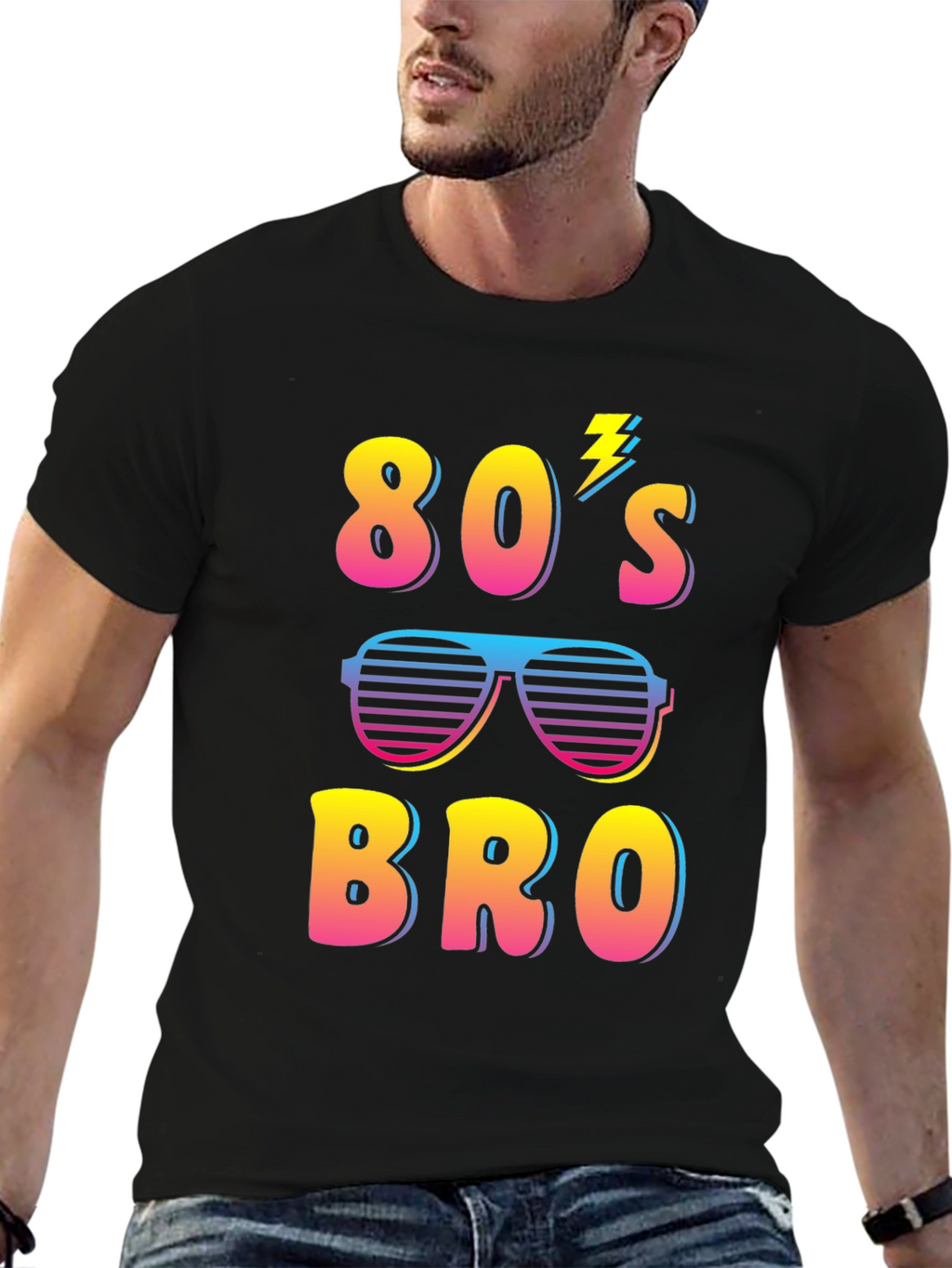 Retro 80s Bro Graphic T-Shirt - Fun Party Tee