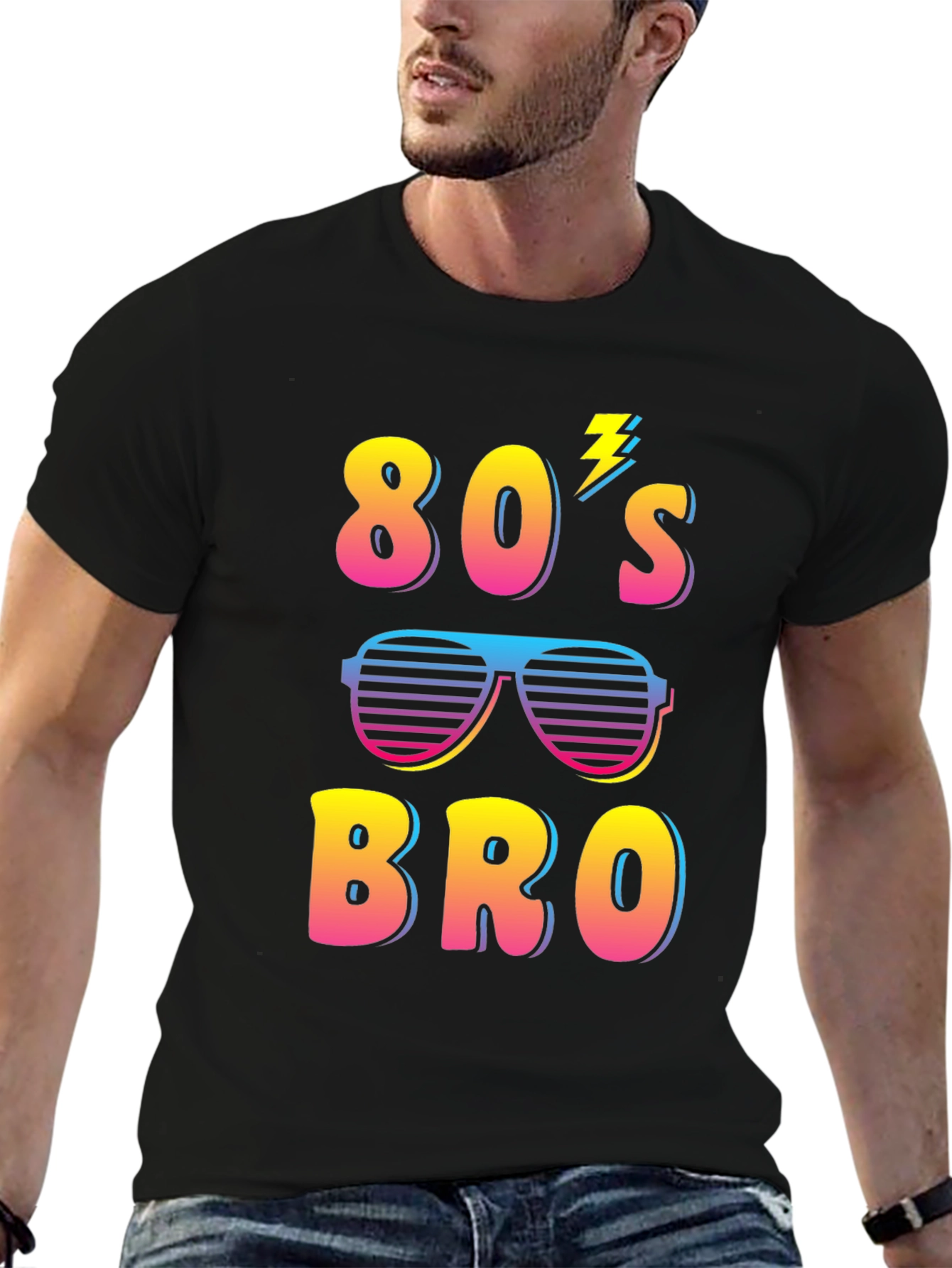 Retro 80s Bro Graphic T-Shirt - Fun Party Tee