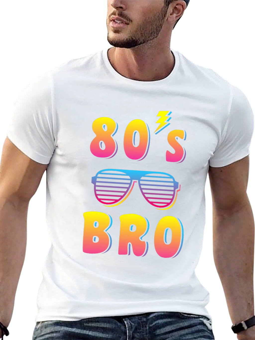 Retro 80s Bro Graphic T-Shirt - Fun Party Tee