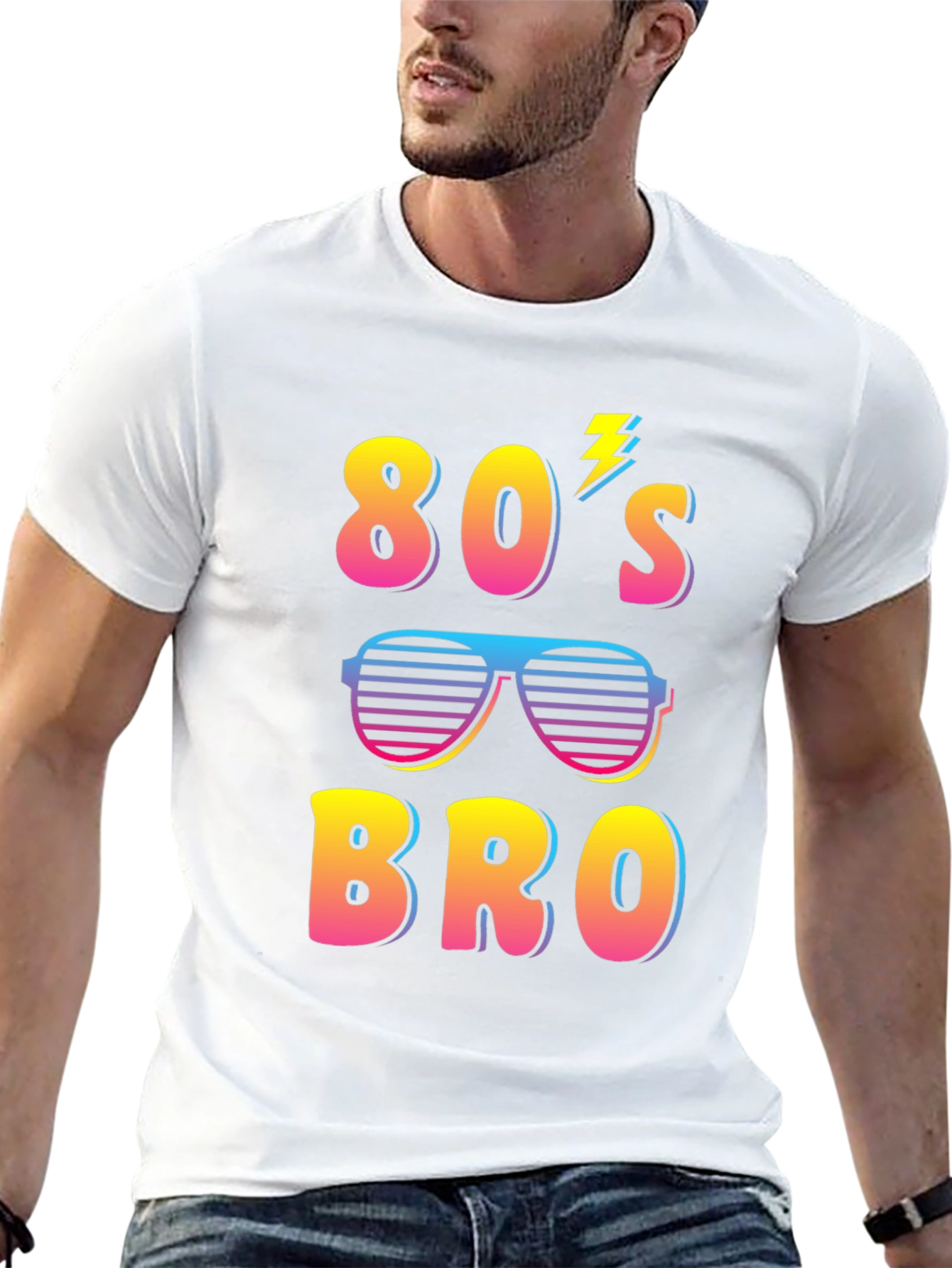 Retro 80s Bro Graphic T-Shirt - Fun Party Tee
