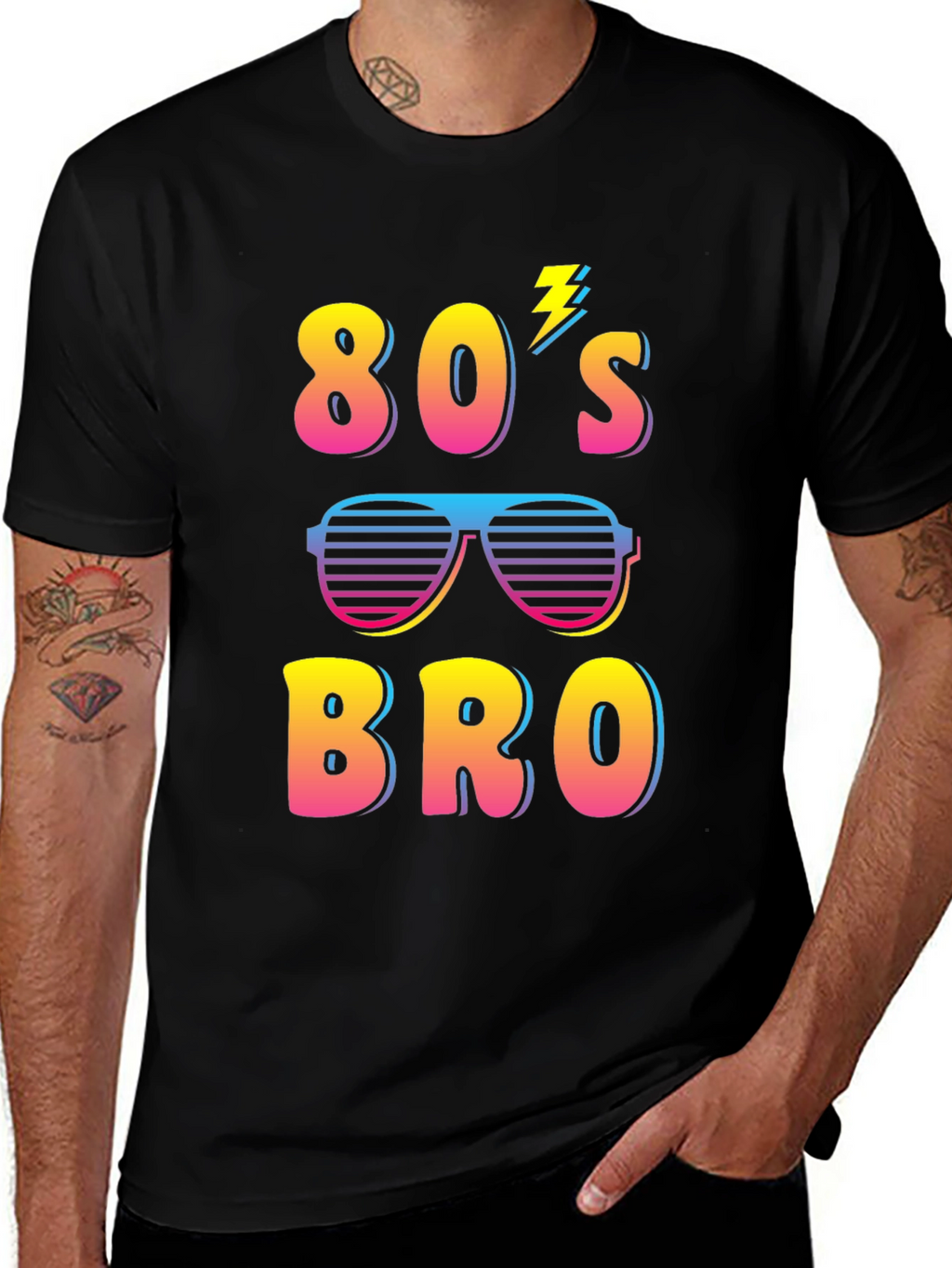 Retro 80s Bro Graphic T-Shirt - Fun Party Tee
