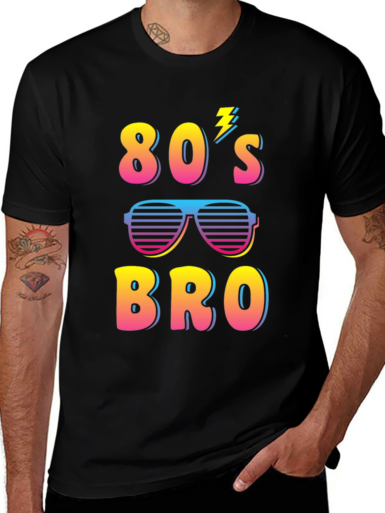 Retro 80s Bro Graphic T-Shirt - Fun Party Tee