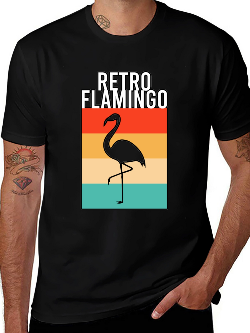 Retro Flamingo Graphic T-Shirt