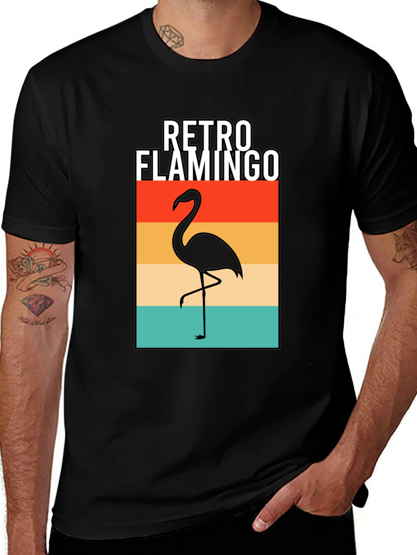 Retro Flamingo Graphic T-Shirt