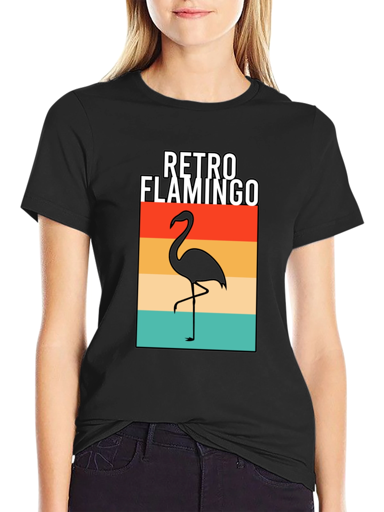 Retro Flamingo Graphic T-Shirt
