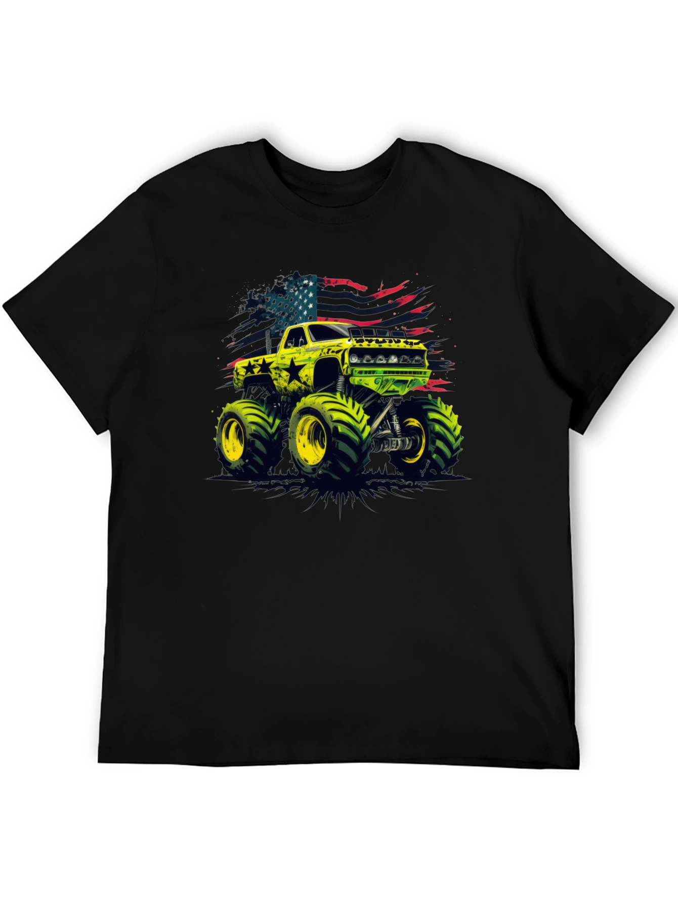 Monster Truck USA Flag Graphic Tee