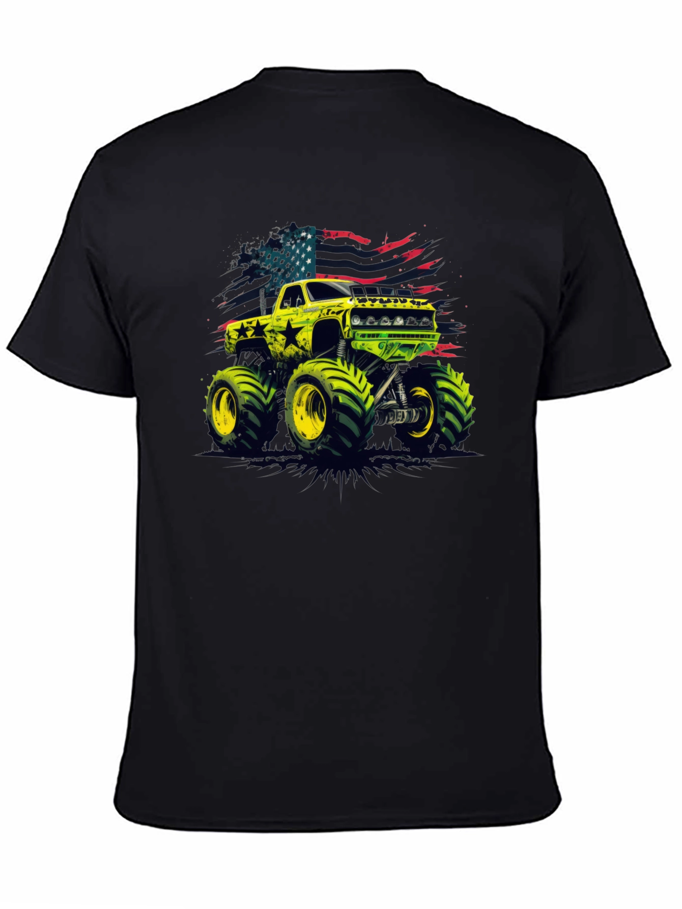 Monster Truck USA Flag Graphic Tee