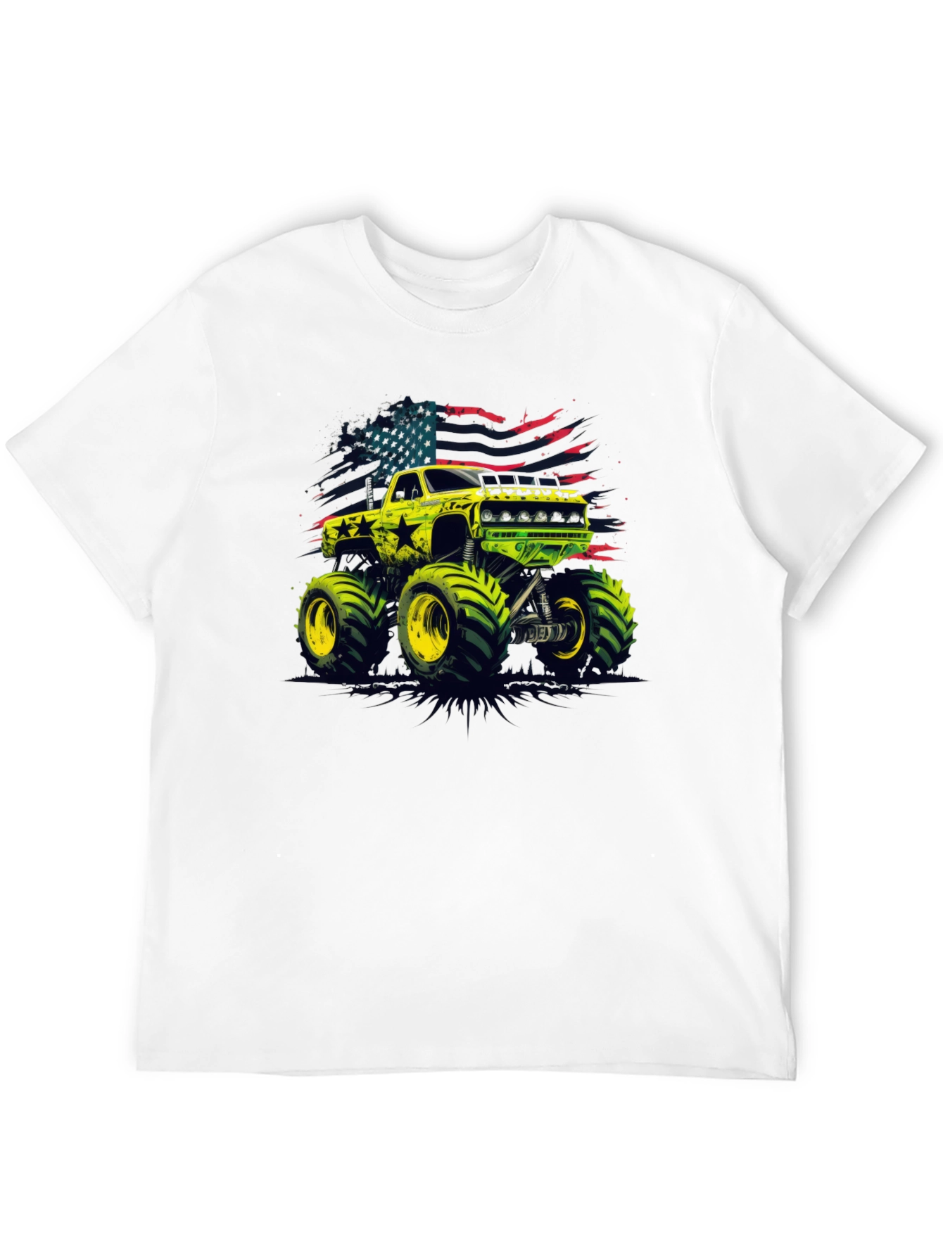 Monster Truck USA Flag Graphic Tee