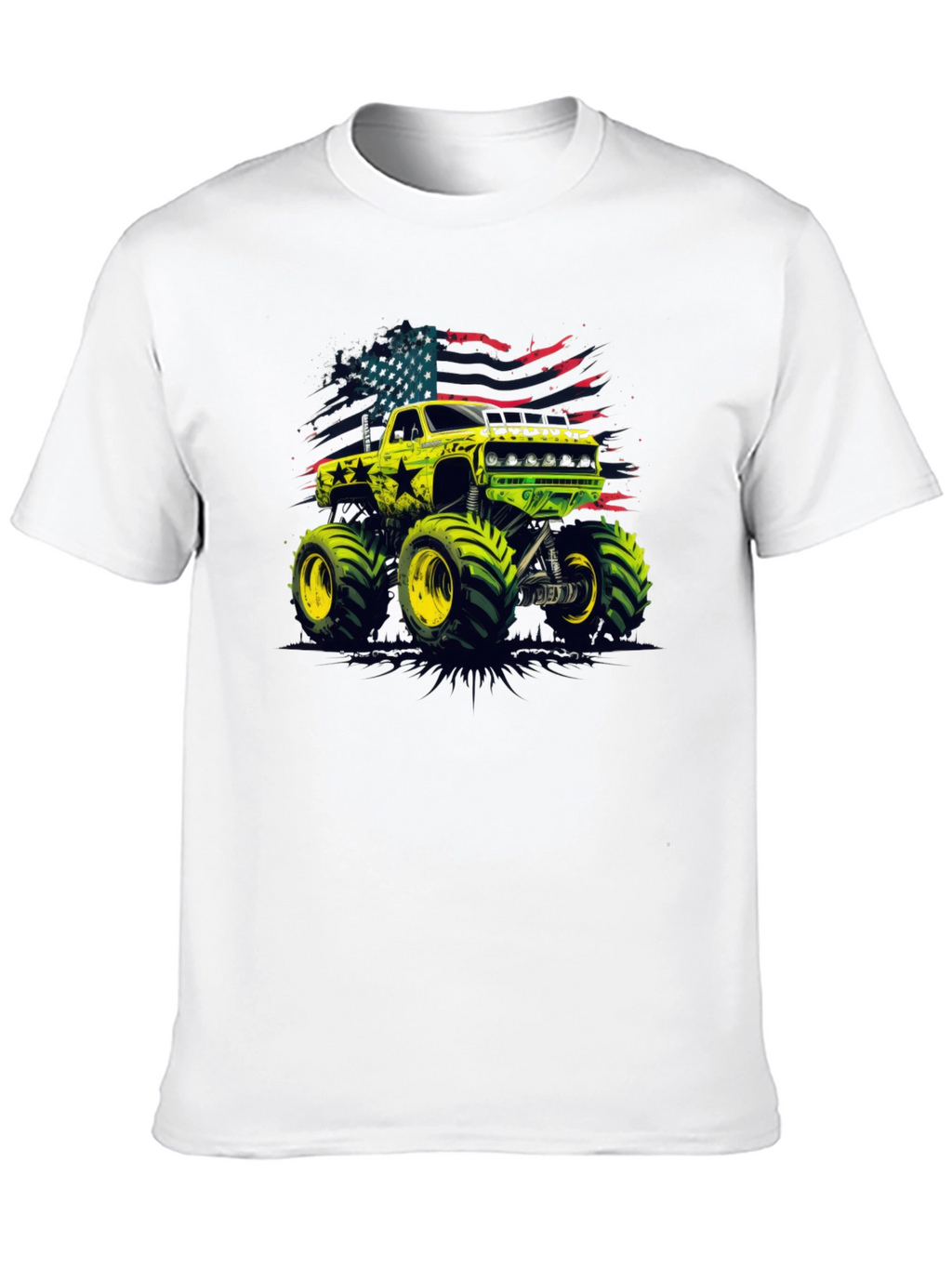 Monster Truck USA Flag Graphic Tee