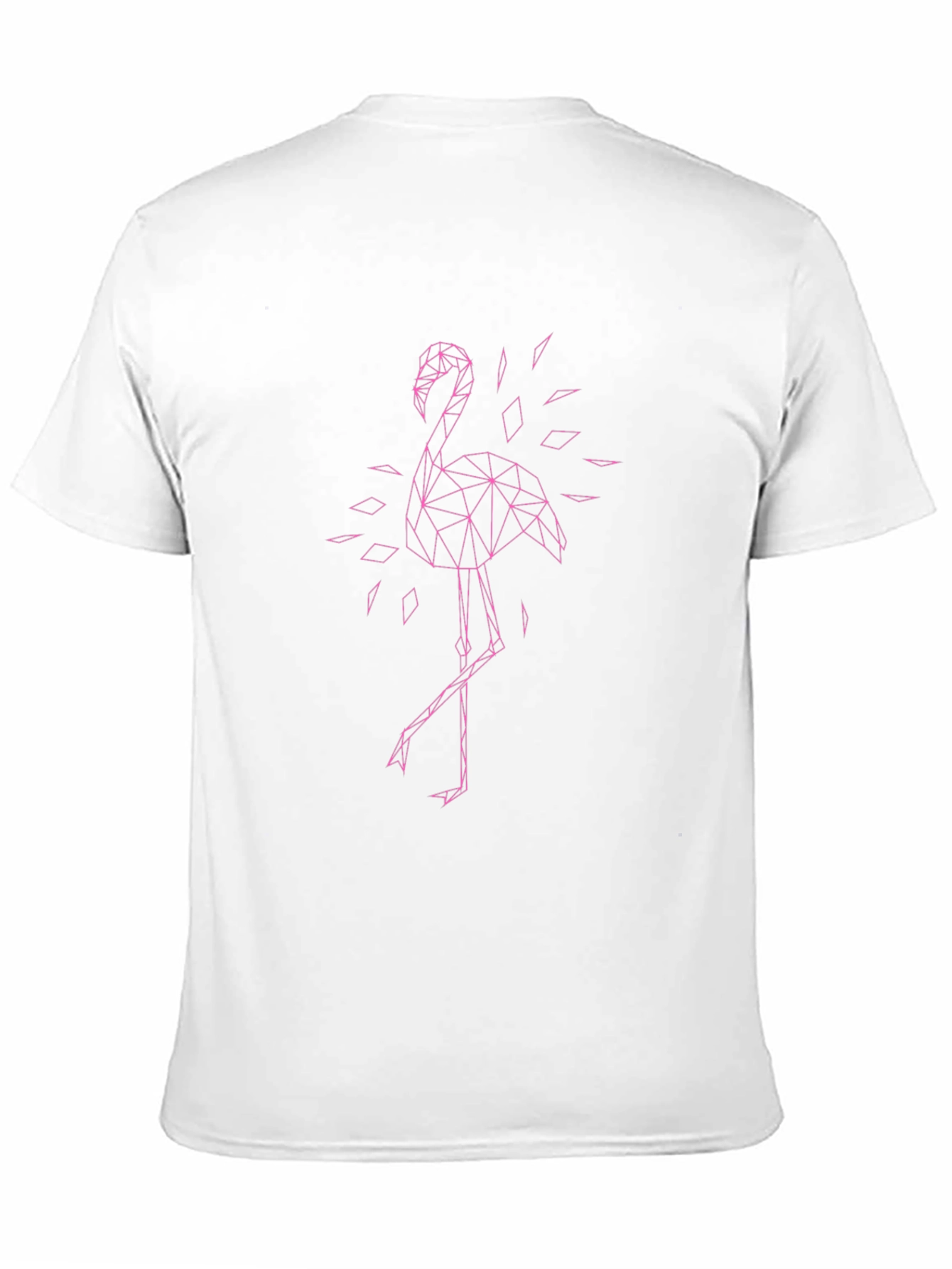 Geometric Flamingo Graphic Tee - Black Cotton T-Shirt