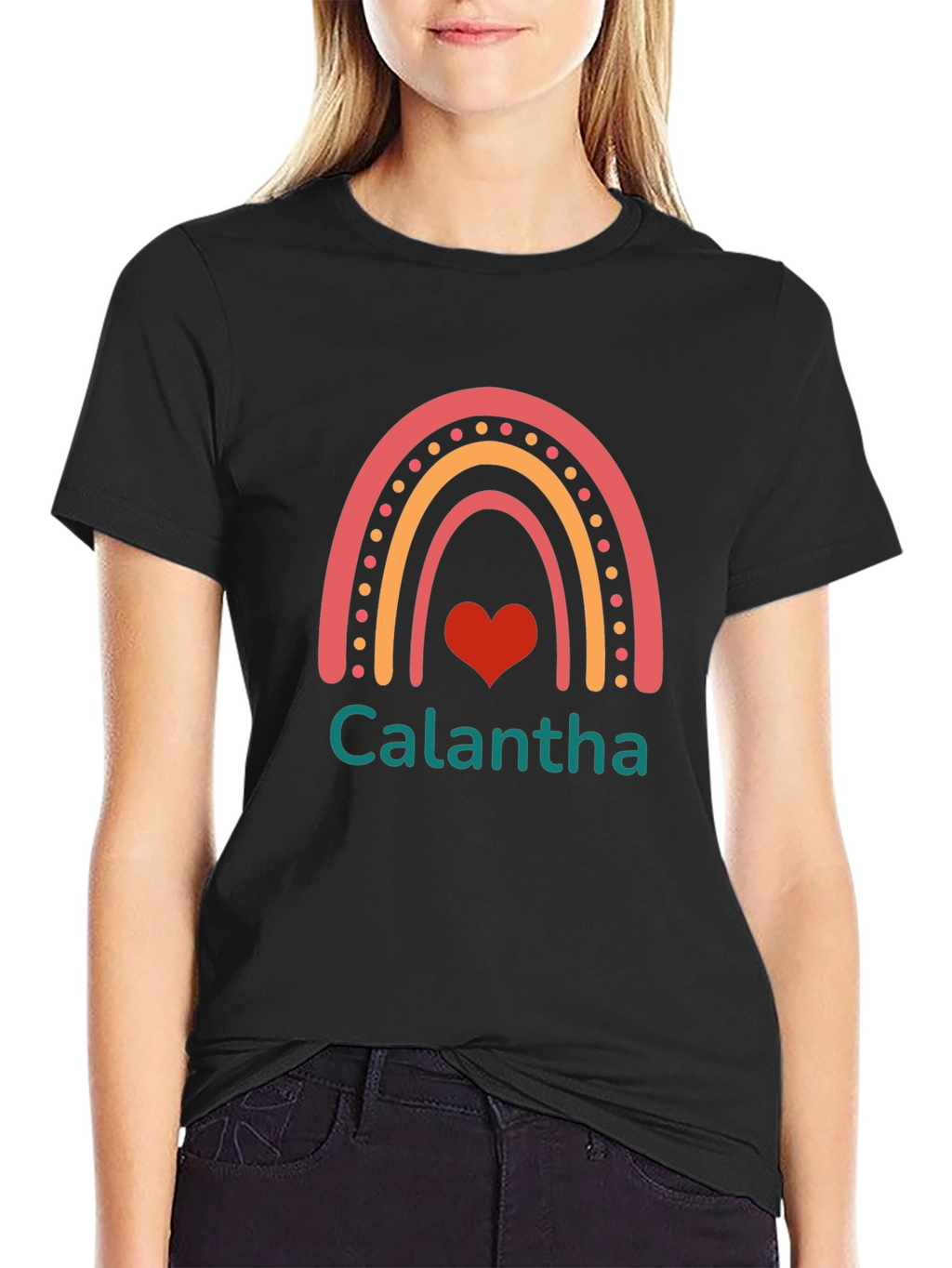 Rainbow Heart Calantha Custom T-Shirt