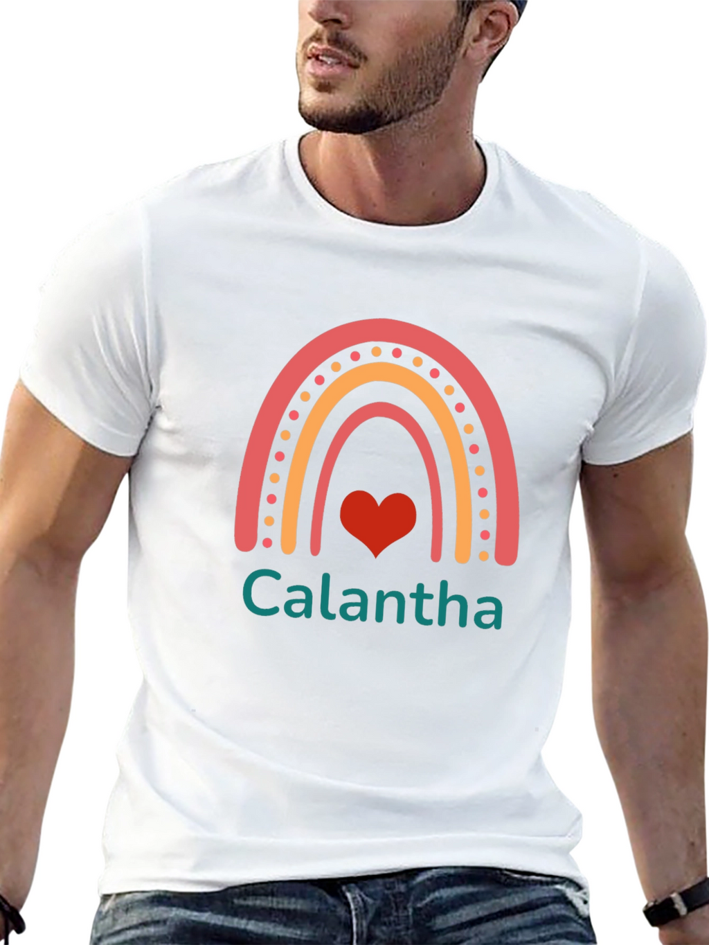 Rainbow Heart Calantha Custom T-Shirt