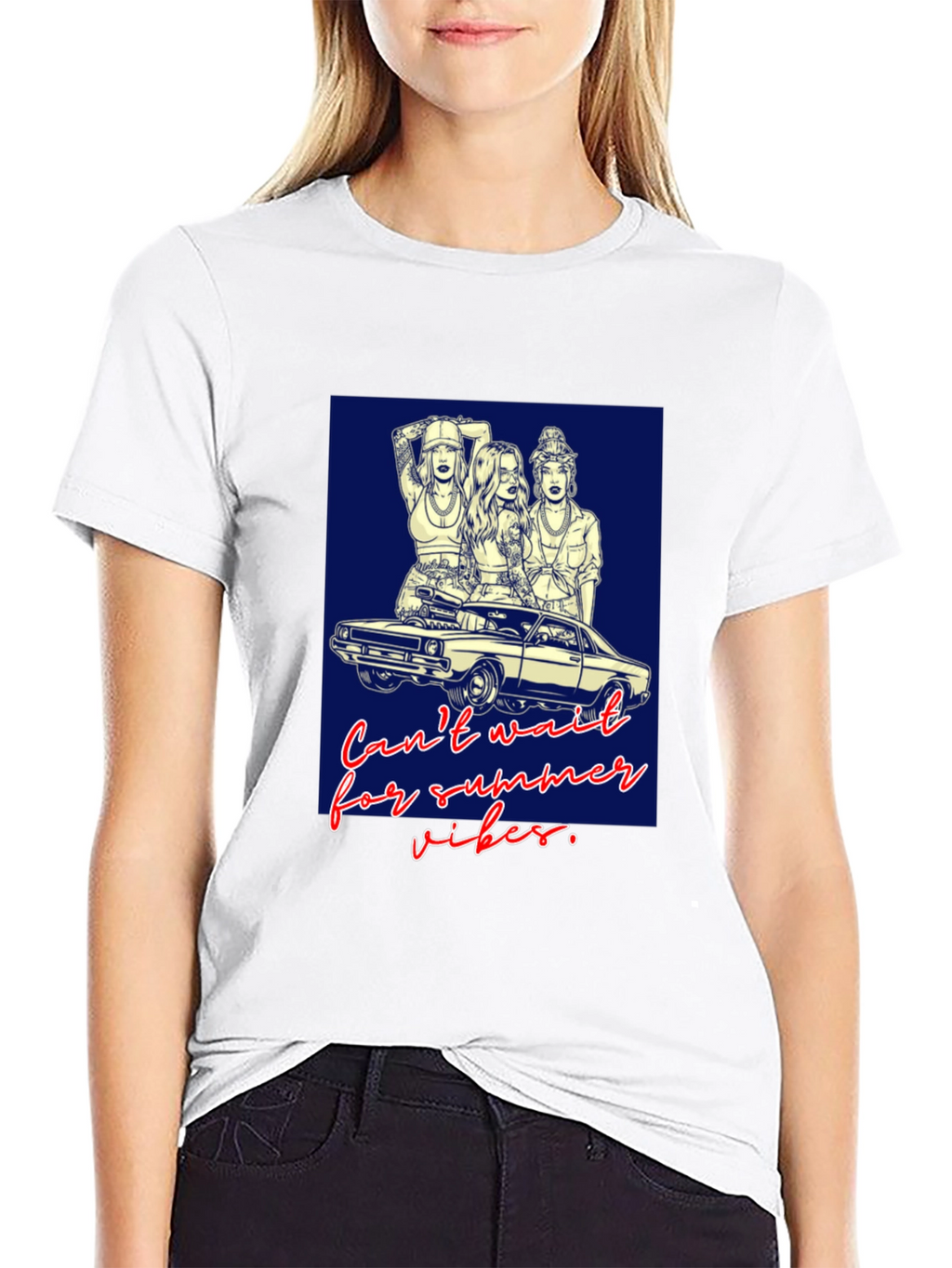 Summer Vibes Graphic Tee - Car & Women