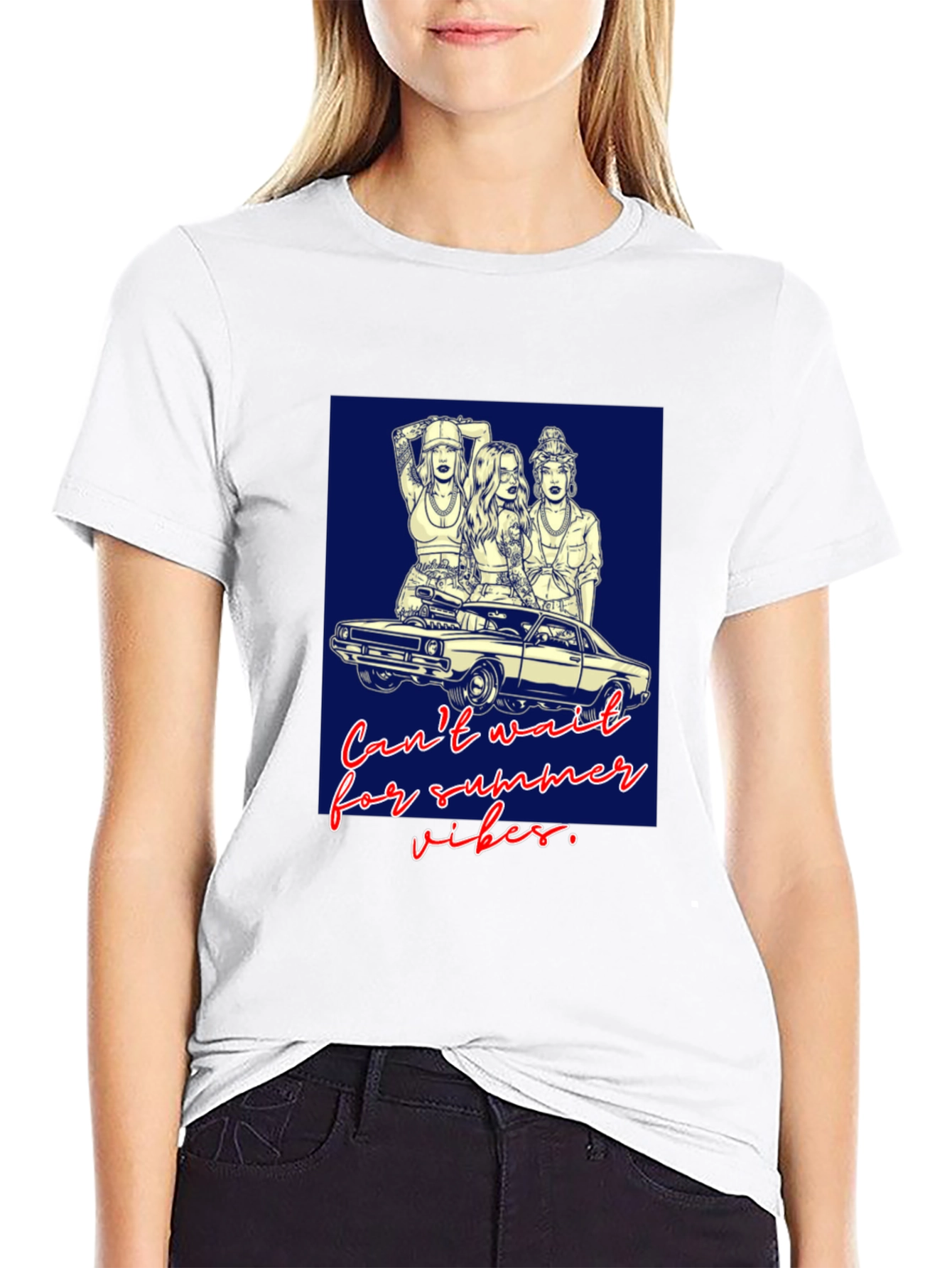 Summer Vibes Graphic Tee - Car & Women