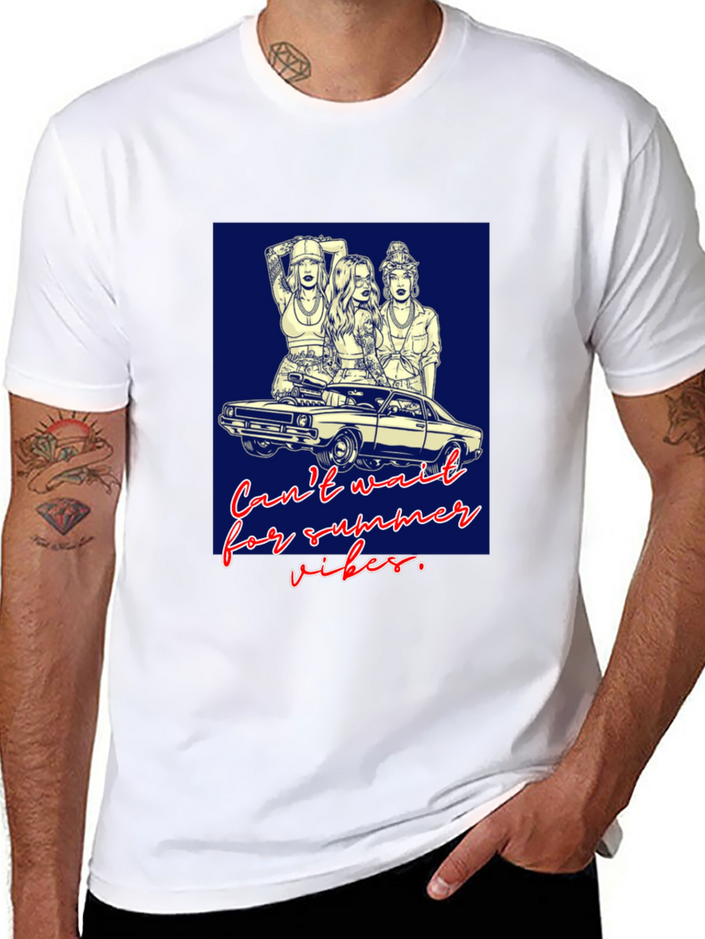 Summer Vibes Graphic Tee - Car & Women