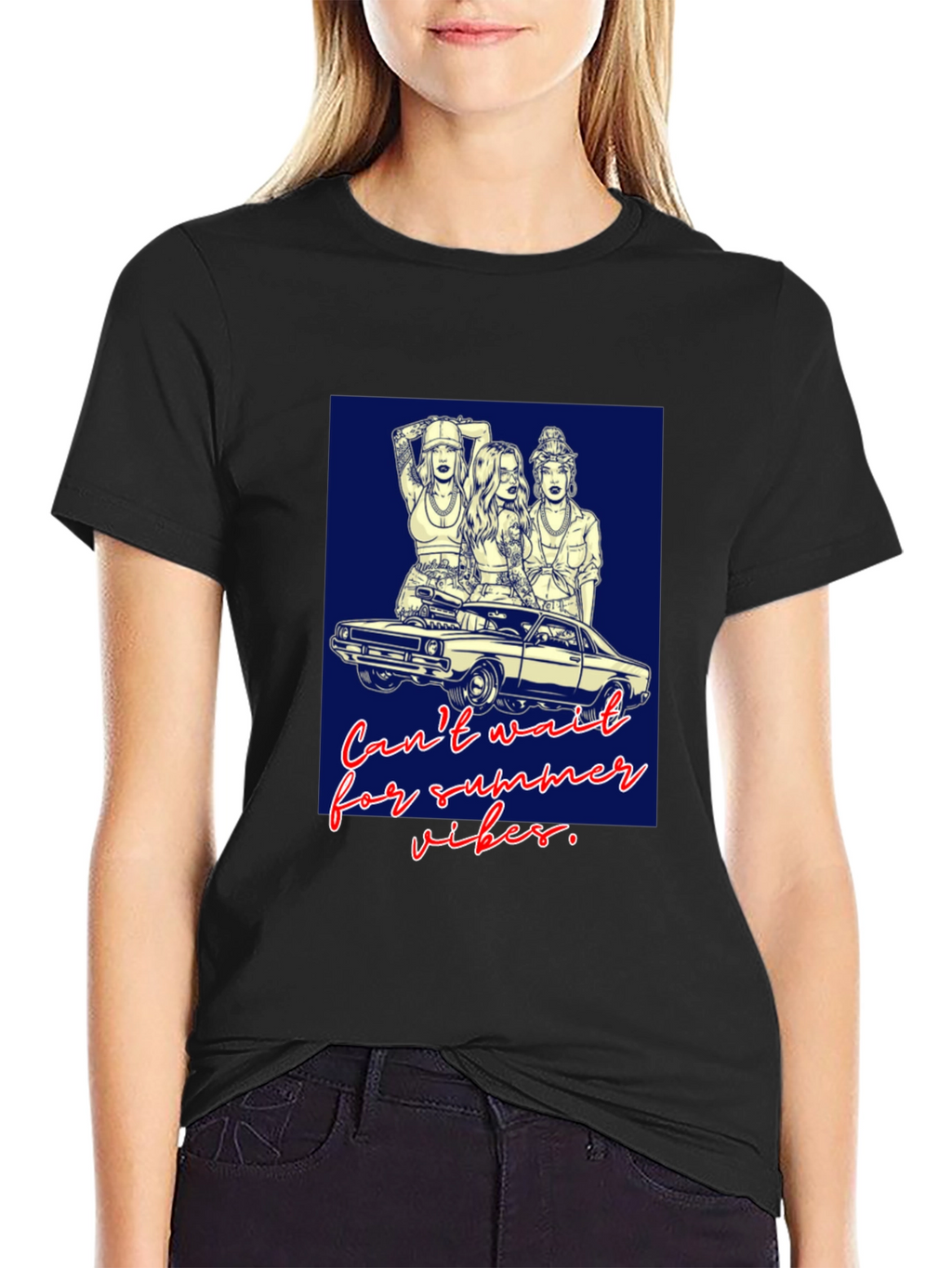 Summer Vibes Graphic Tee - Car & Women