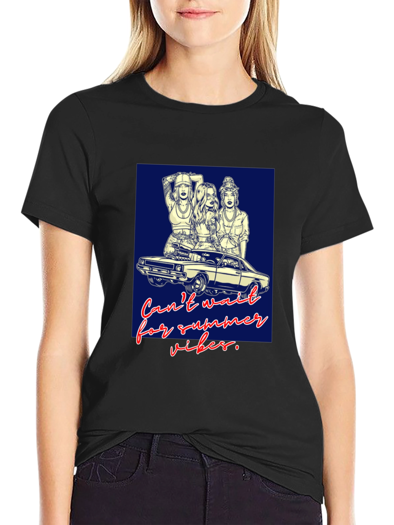 Summer Vibes Graphic Tee - Car & Women
