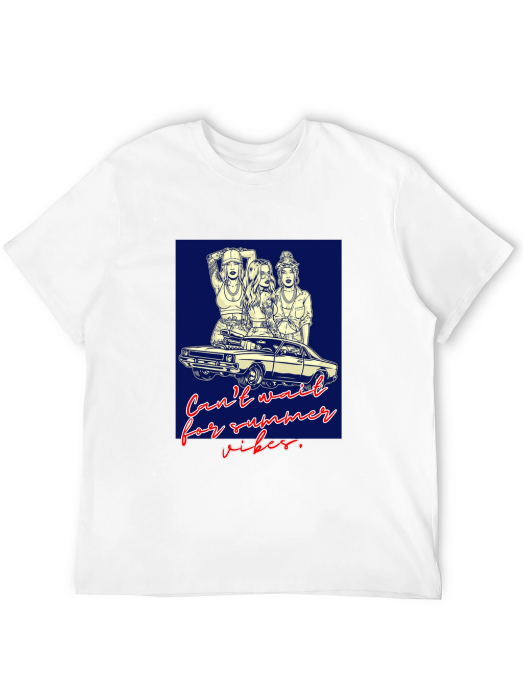 Summer Vibes Graphic Tee - Car & Women