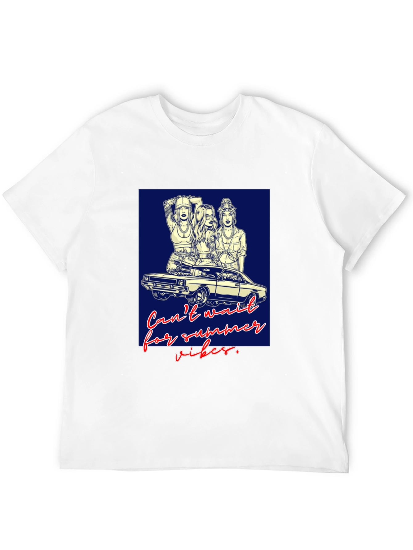 Summer Vibes Graphic Tee - Car & Women