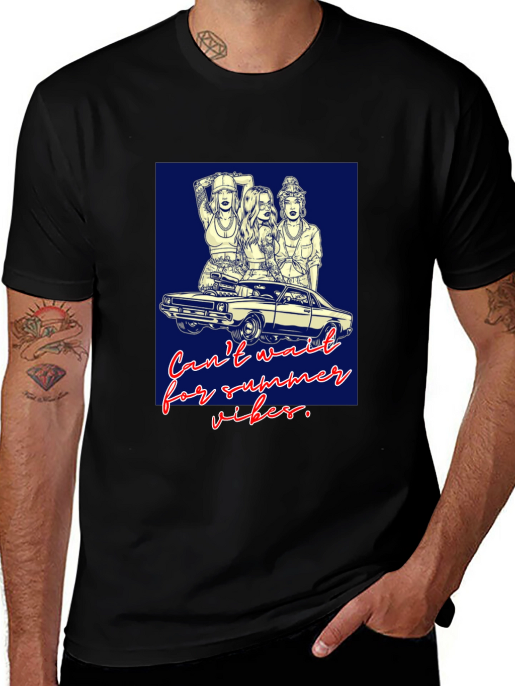 Summer Vibes Graphic Tee - Car & Women