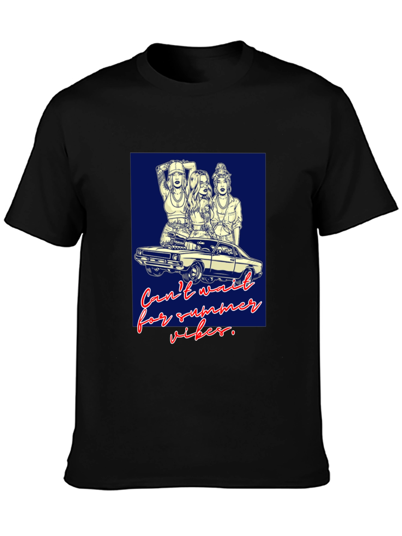 Summer Vibes Graphic Tee - Car & Women