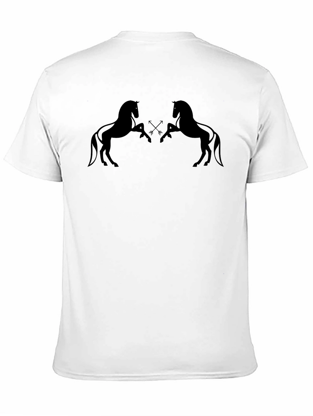 Mens Black Graphic Tee - Horse Silhouette Design