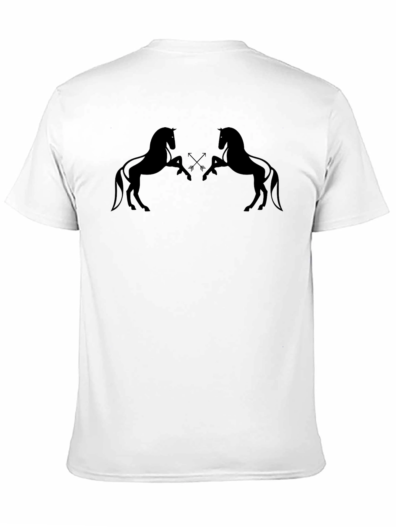 Mens Black Graphic Tee - Horse Silhouette Design