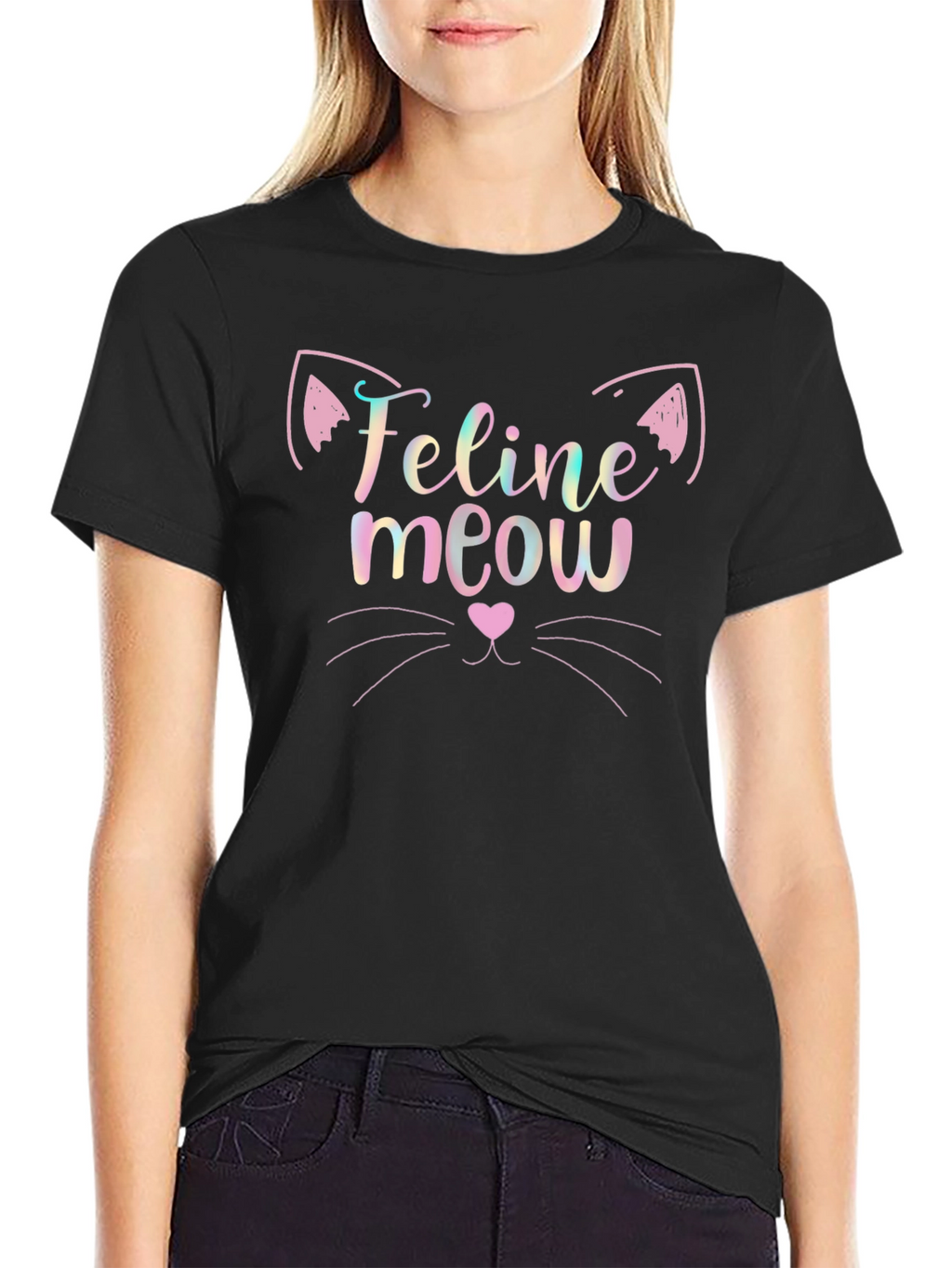 Feline Meow Graphic Tee - Soft Cotton Blend