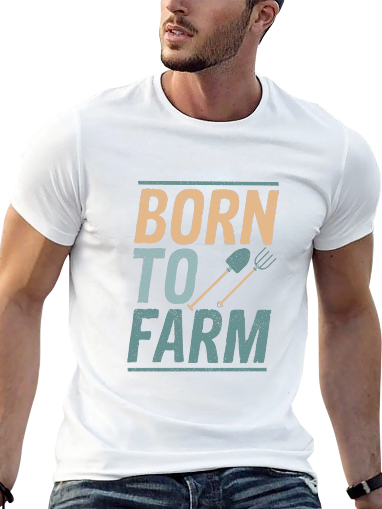 Born to Farm Black Cotton Graphic Tee