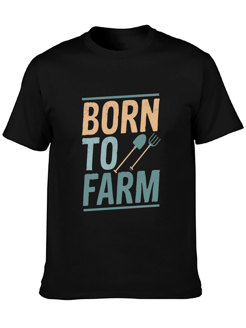 Born to Farm Black Cotton Graphic Tee