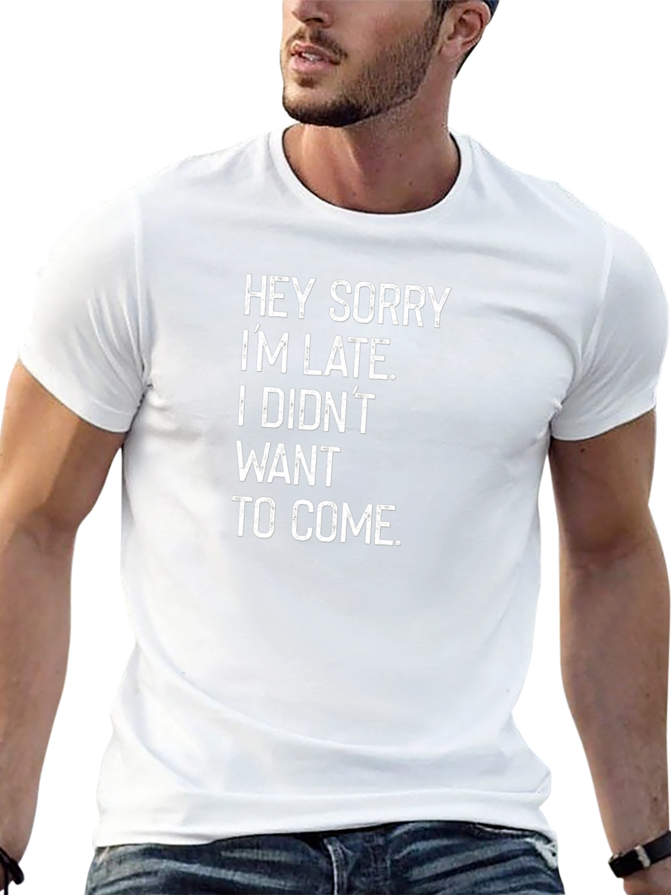 Funny Sarcastic Sorry Im Late Black T-Shirt