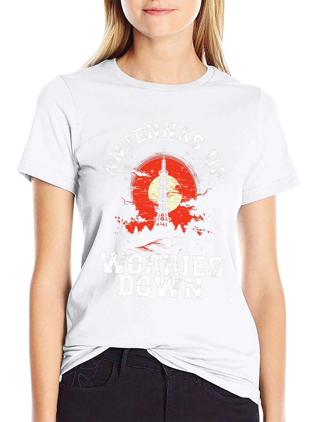 Antennas Up Worries Down Graphic Tee