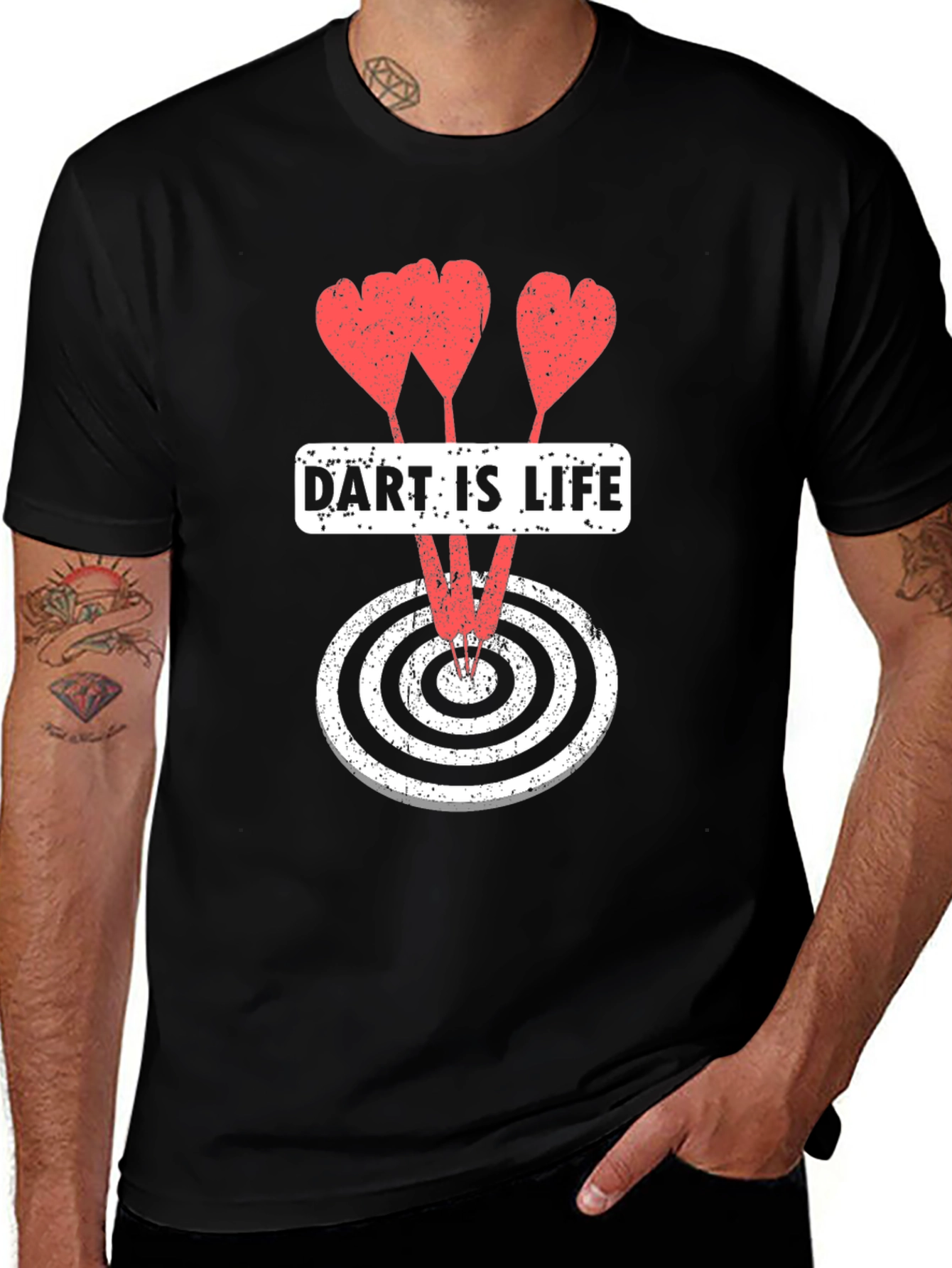 Dart Is Life Graphic Tee - Casual Black T-Shirt