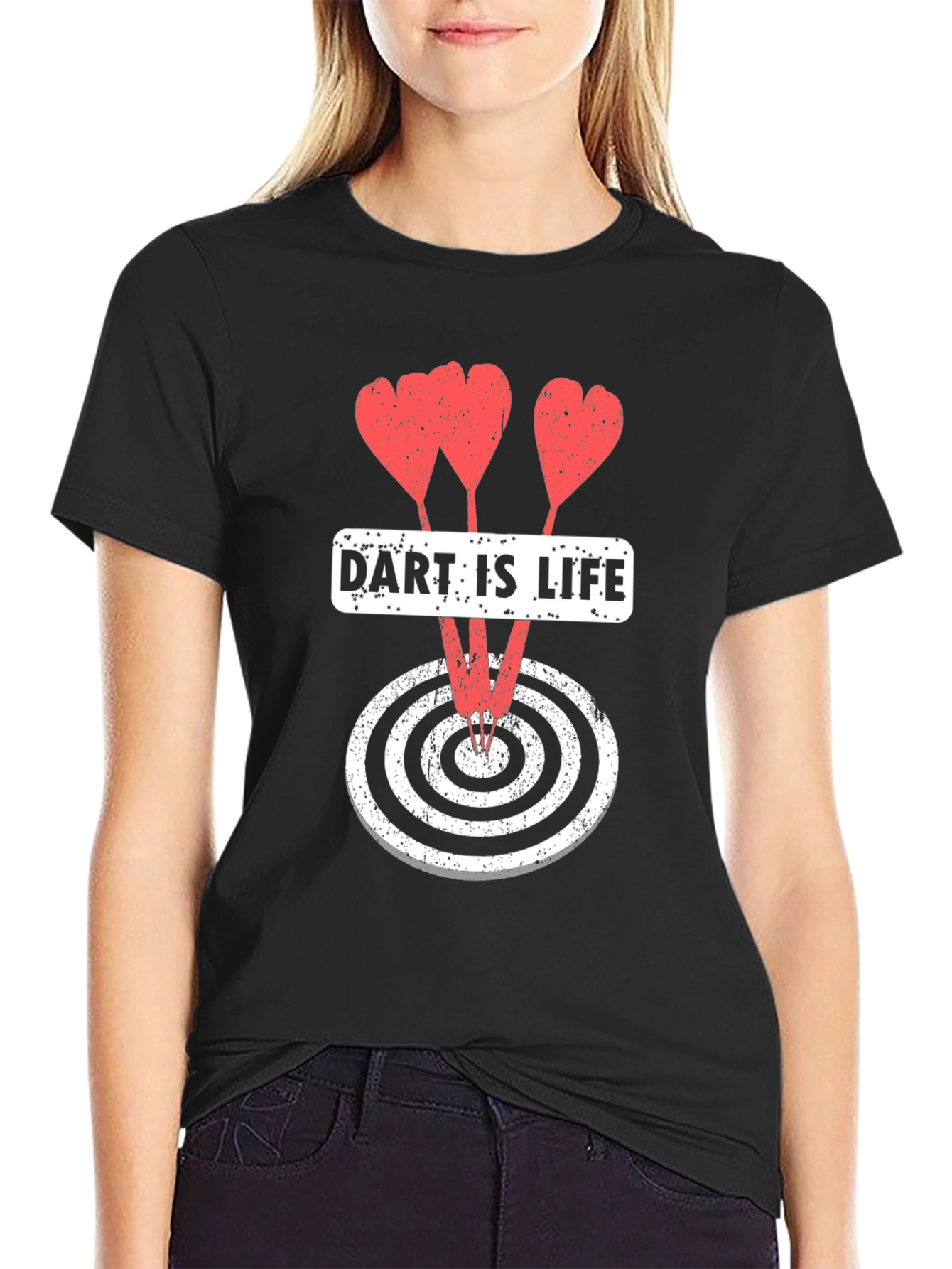 Dart Is Life Graphic Tee - Casual Black T-Shirt