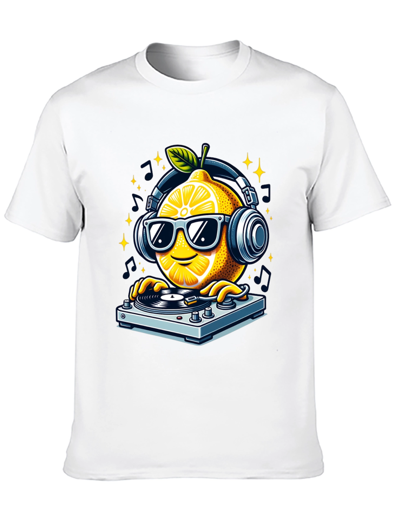 DJ Lemon Graphic T-Shirt - Funky Turntable Design