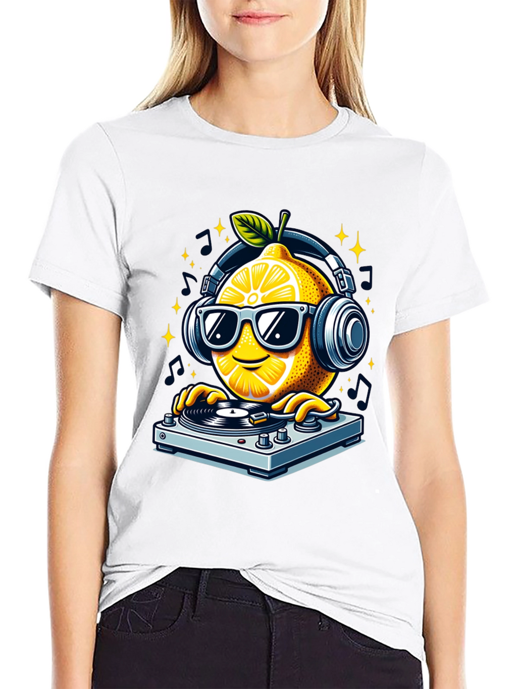 DJ Lemon Graphic T-Shirt - Funky Turntable Design