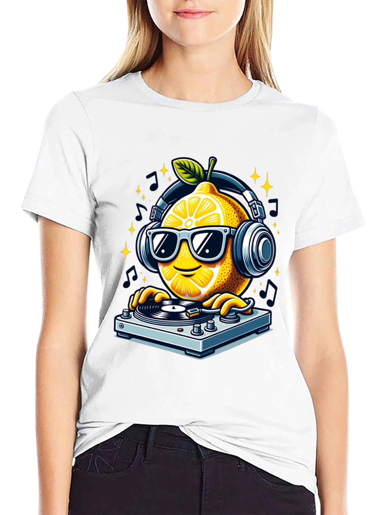 DJ Lemon Graphic T-Shirt - Funky Turntable Design