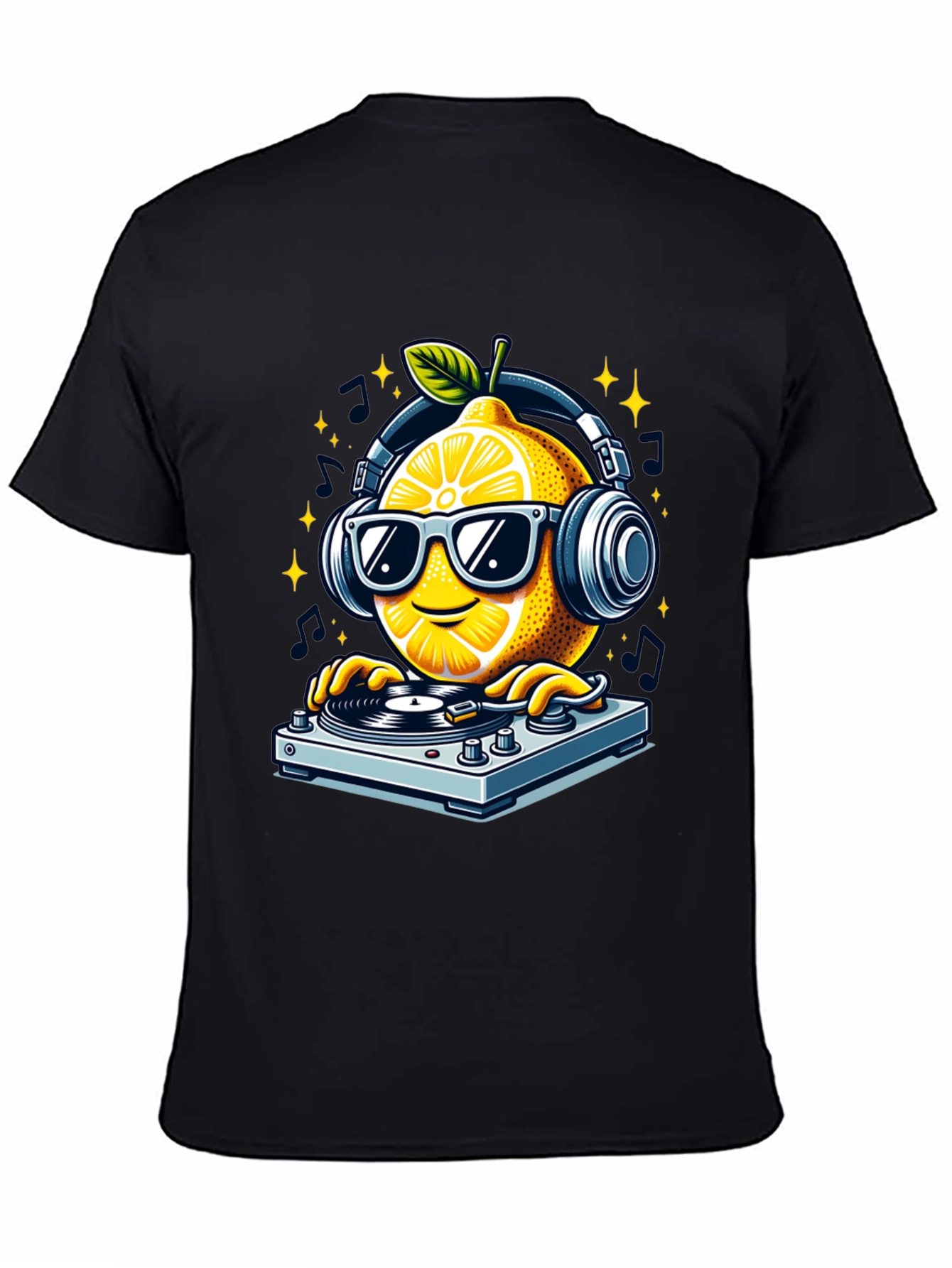 DJ Lemon Graphic T-Shirt - Funky Turntable Design