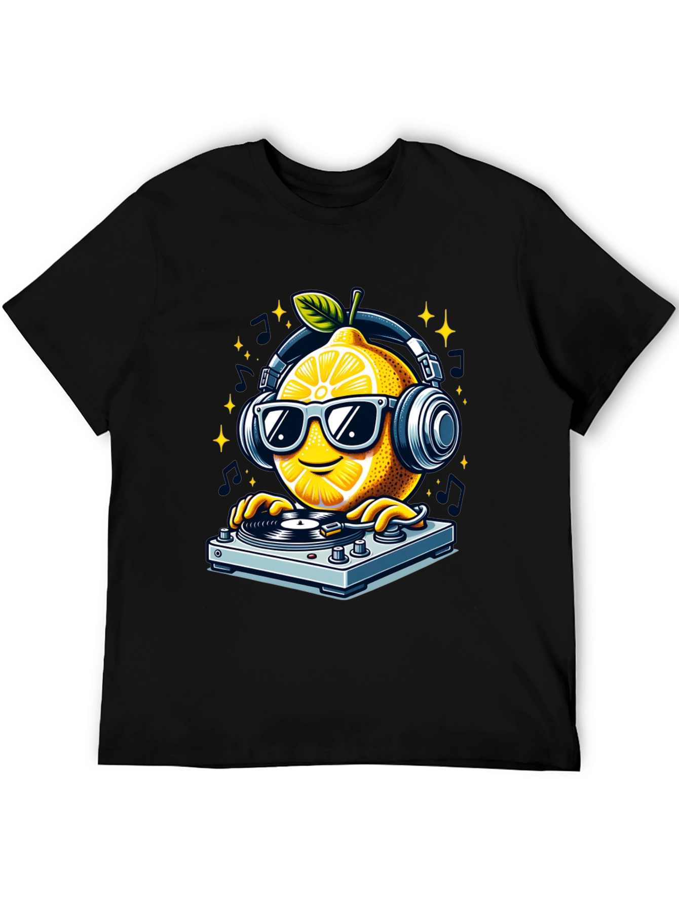 DJ Lemon Graphic T-Shirt - Funky Turntable Design