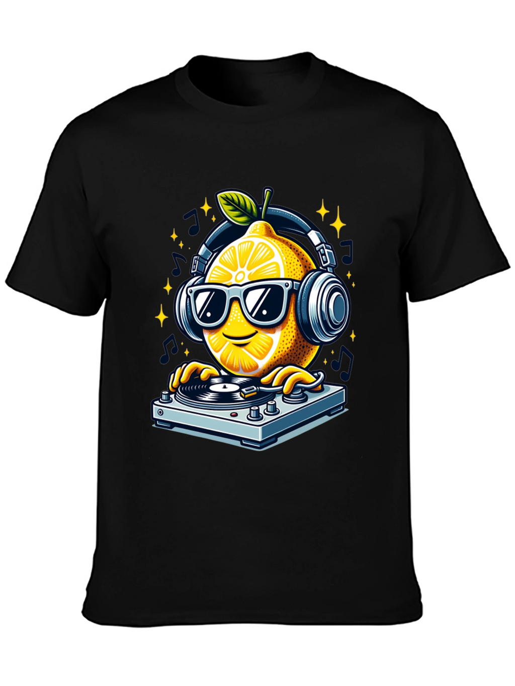 DJ Lemon Graphic T-Shirt - Funky Turntable Design
