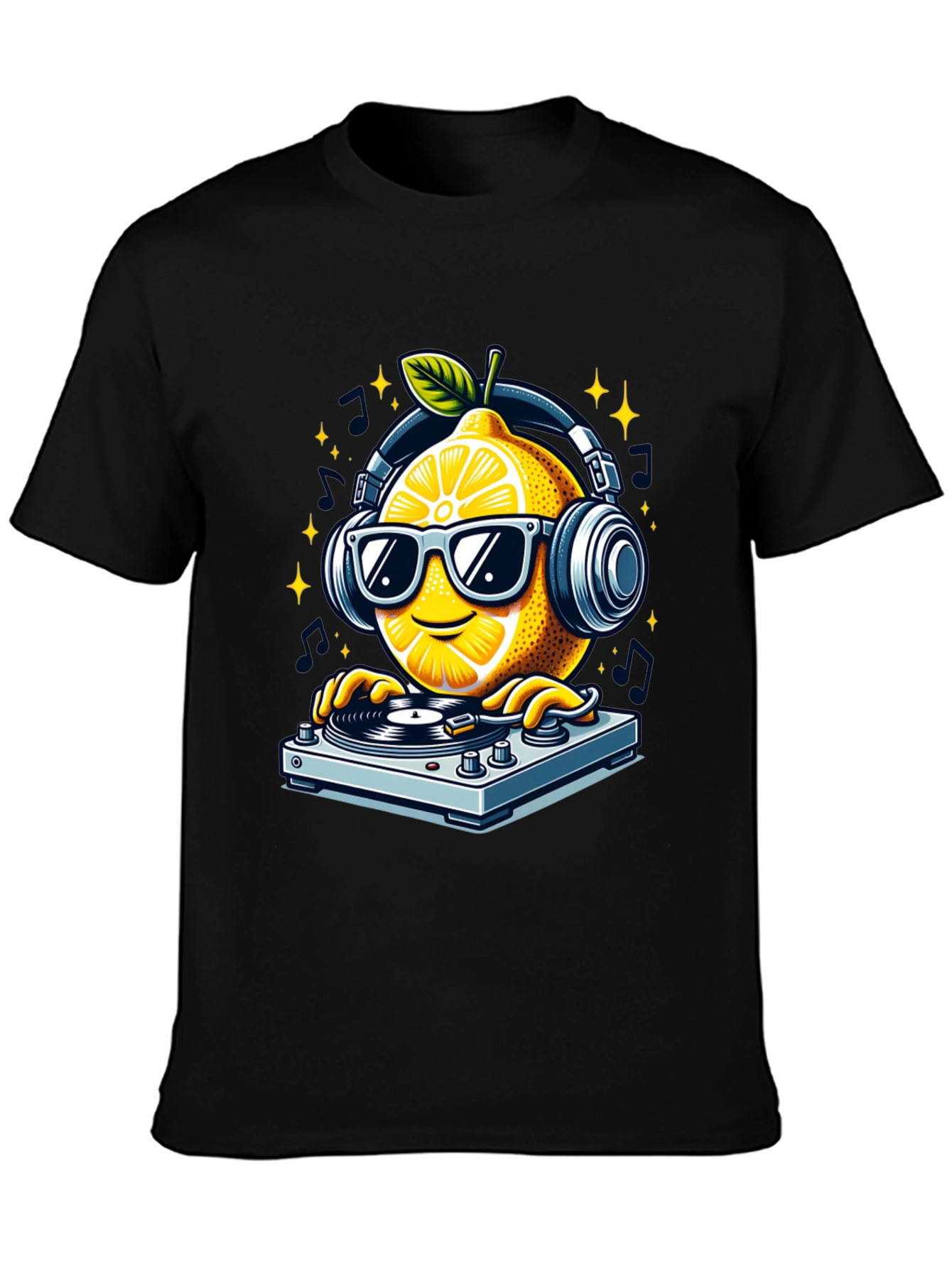 DJ Lemon Graphic T-Shirt - Funky Turntable Design