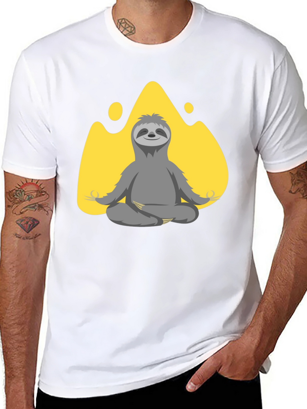 Meditating Sloth Graphic T-Shirt