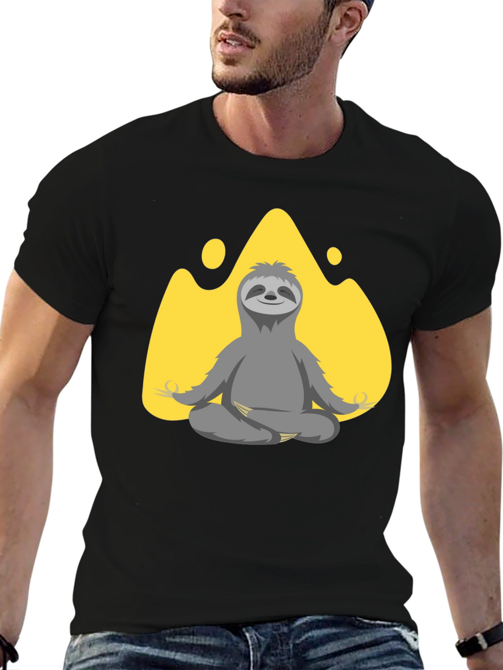 Meditating Sloth Graphic T-Shirt