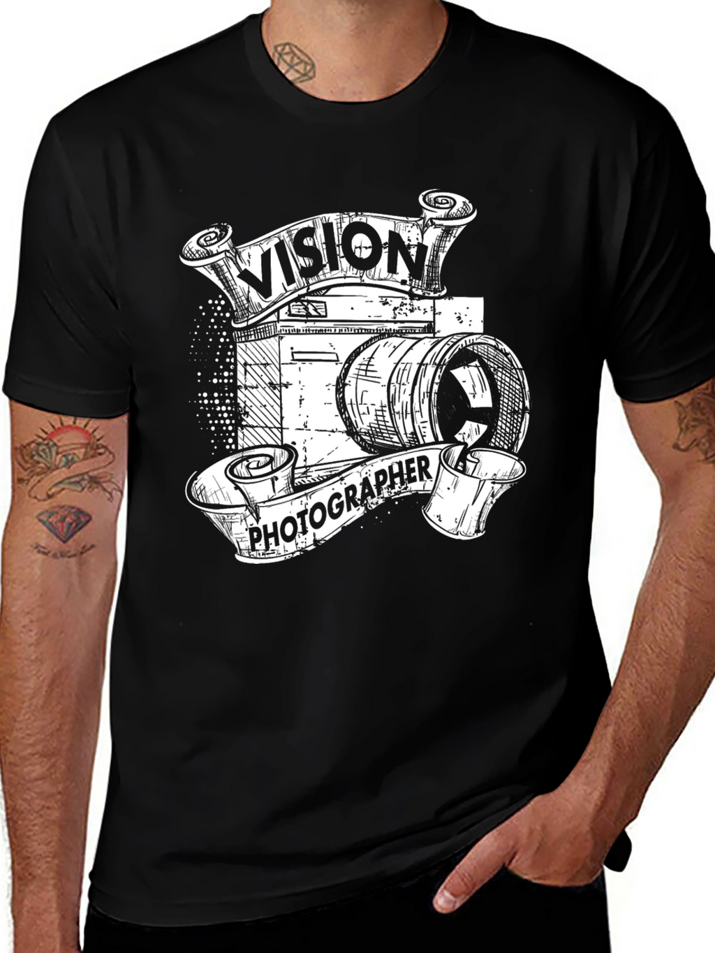 Vision Photographer Black Graphic T-Shirt
